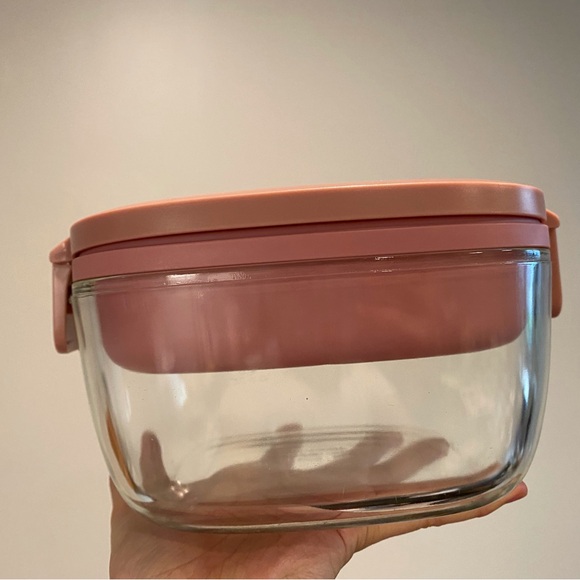 Glass Salad Container - Rose - Picture 4 of 5